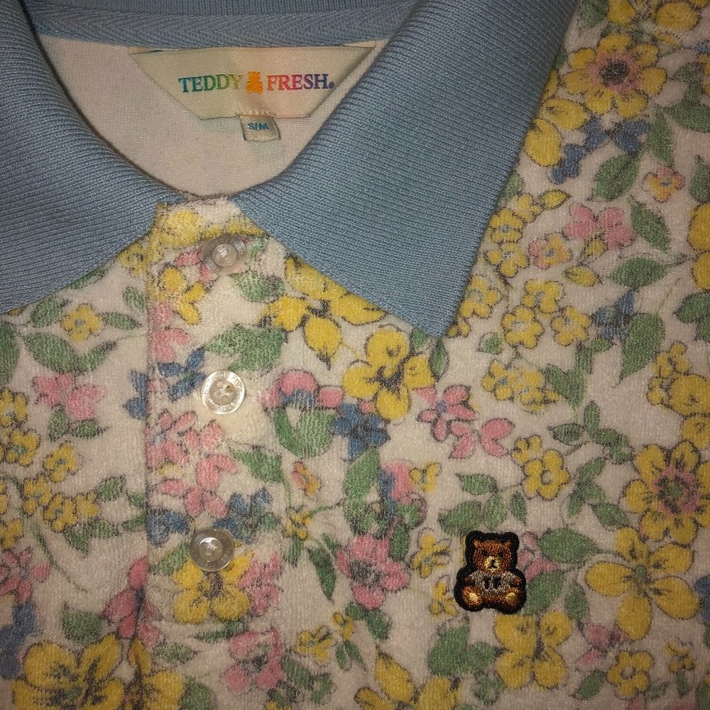Teddy Fresh - Women's Floral Terry Polo Dress - Size S/M
